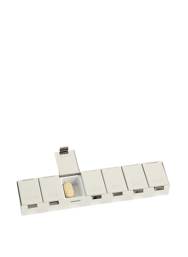 Bey-Berk Chrome-Plated Days of the Week Pill Box